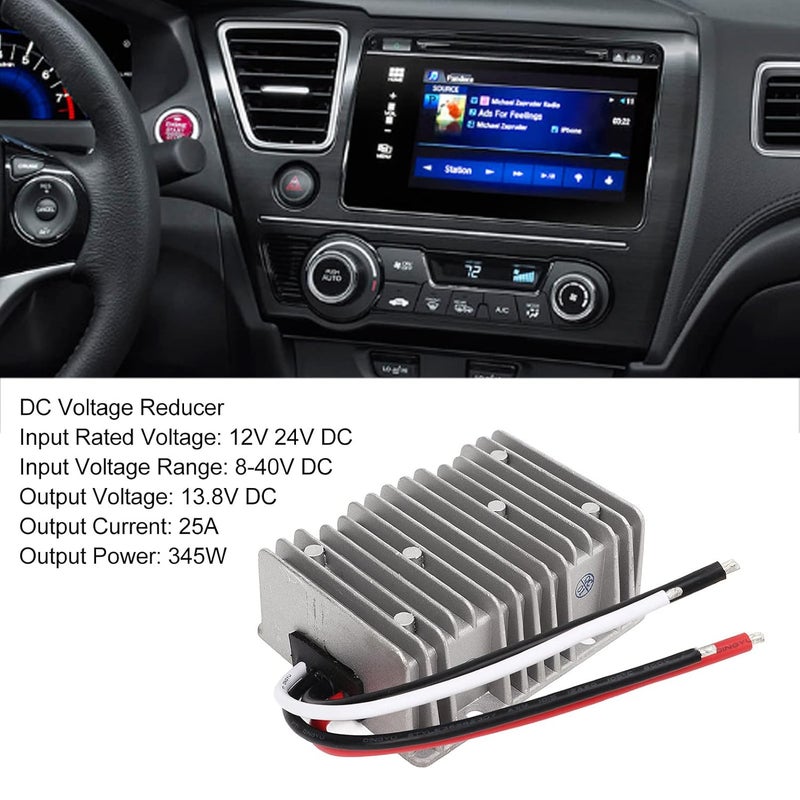 klarako DC Voltage Reducer Converter DC 8V‑40V to 13.8V 25A 345W IP68 Waterproof Regulator Trans - Image 2