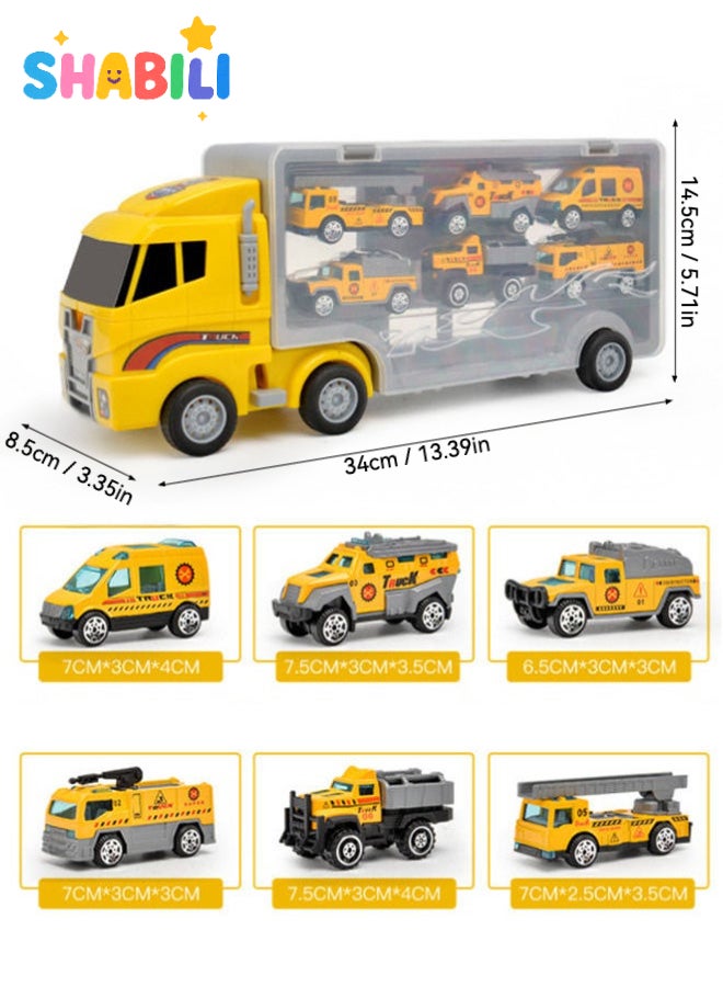 شبيلي مجموعة شاحنات ألعاب هندسية للأطفال عمر ٣ سنوات فأكثر هدية عيد ميلاد - Image 2