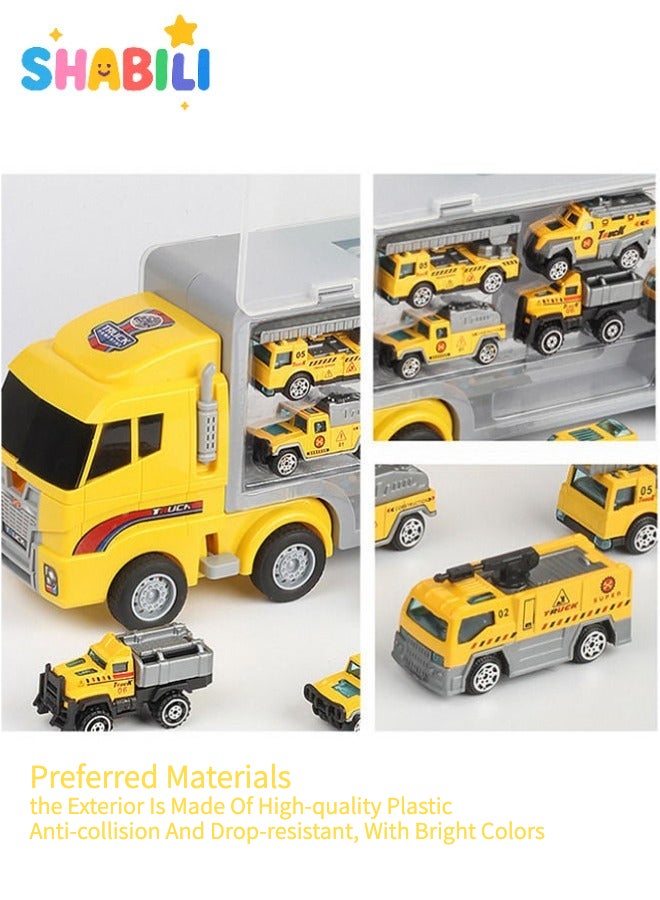 شبيلي مجموعة شاحنات ألعاب هندسية للأطفال عمر ٣ سنوات فأكثر هدية عيد ميلاد - Image 4