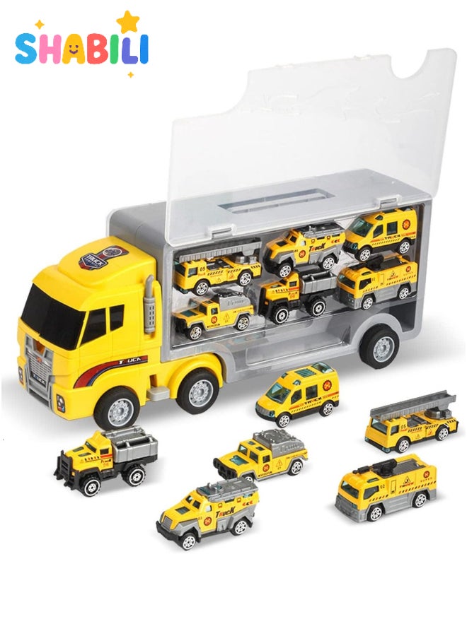 شبيلي مجموعة شاحنات ألعاب هندسية للأطفال عمر ٣ سنوات فأكثر هدية عيد ميلاد - Image 1