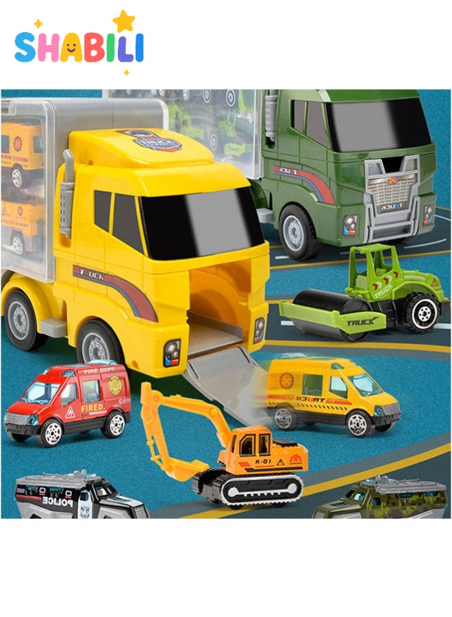 شبيلي مجموعة شاحنات ألعاب هندسية للأطفال عمر ٣ سنوات فأكثر هدية عيد ميلاد - Image 3