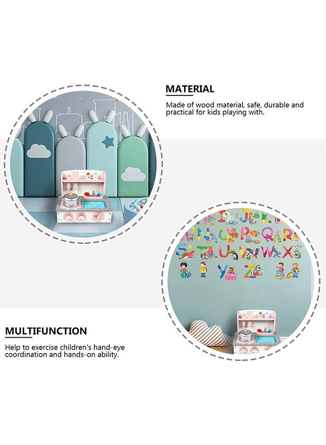 BAYBEE Wooden Pretend Play Kitchen Set For Kids Little Chef Play Set Toys For Kids With Accessories Role Play Cooking Set Kids With Stove, Sink, Pans Kitchen Set Toys For Girls Boys 2+Years - Image 3