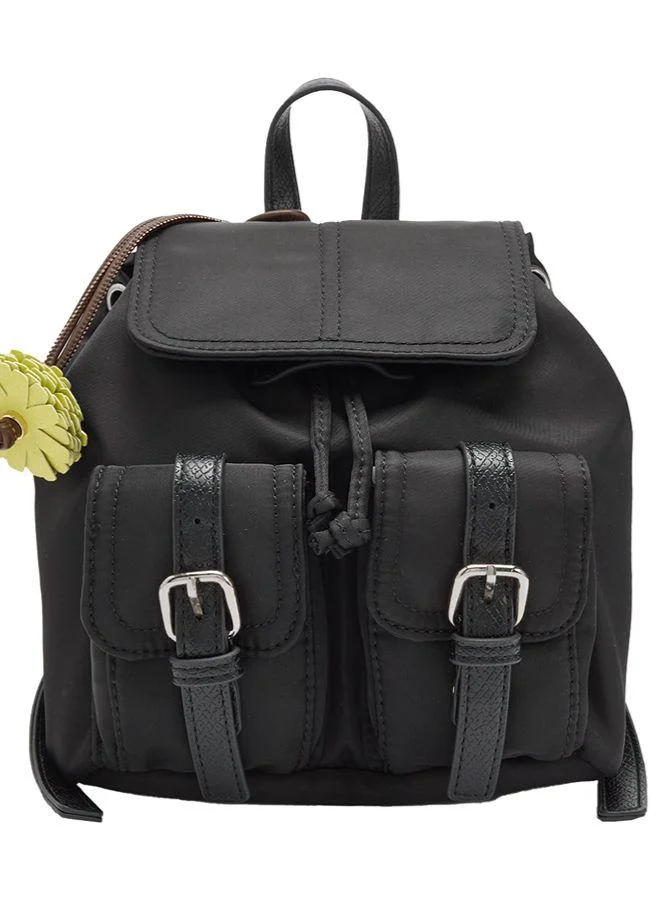 Parfois Mini Nylon Backpack With Pendant