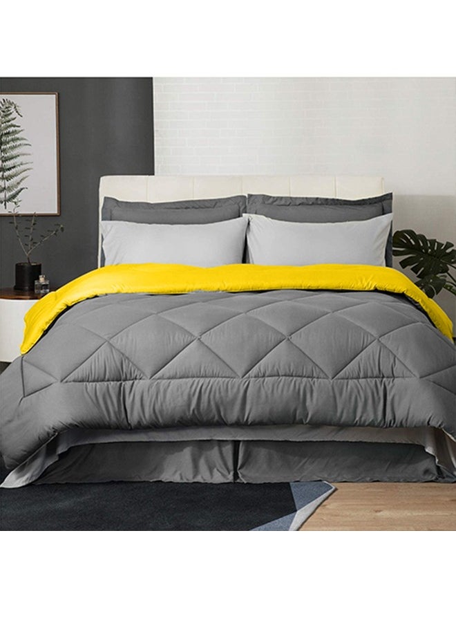 Tiba Snooze,Winter quilt double face, 220*235 cm, Gray & Yellow  - Image 2