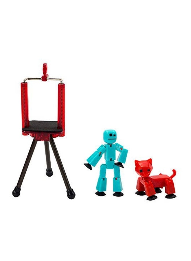 StikBot استوديو ستوكبوت TST615A من توي شيد (1 ستوكبوت + 1 حيوان + 1 حامل ثلاثي)، متعدد الألوان - Image 1