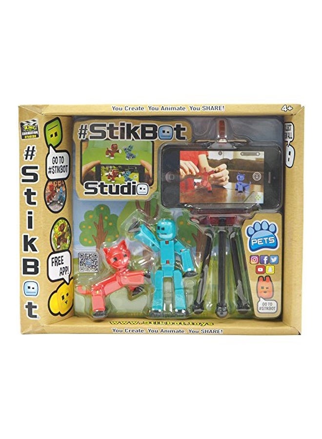 StikBot استوديو ستوكبوت TST615A من توي شيد (1 ستوكبوت + 1 حيوان + 1 حامل ثلاثي)، متعدد الألوان - Image 2