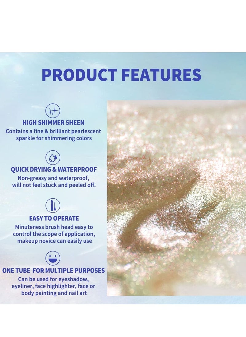 SYOSI - SYOSI Liquid Glitter Eyeshadow, Eye Glitter Makeup, Metallic Liquid Glitter Eye Shadow Easy to Apply, Quick Drying, Long Lasting, Loose Glitter Glue for Eye Crystals Makeup (Champagne Gold) - Image 1