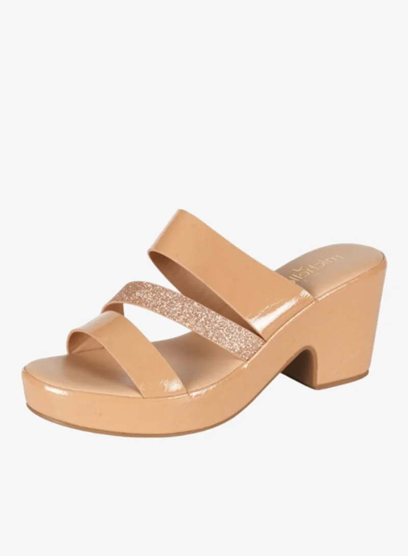 Michelle Morgan 092-2959 Michelle Morgan Ladies Block Heels Sandals4RJ851 Beige