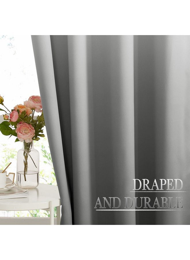 NICETOWN - NICETOWN White & Grey Room Darkening Curtains 84 inch Long, Grommet Gradient Curtains Easy-Matching Window Treatments for Boys Bedroom/Kids Room, W52, Set of 2 - Image 1
