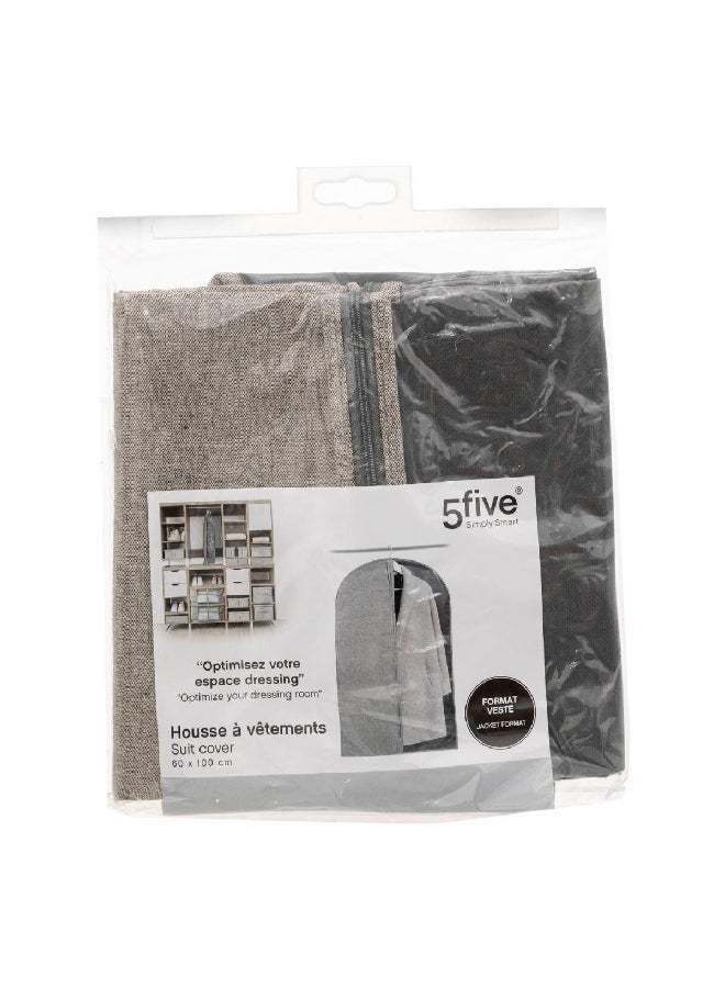 Five Simply Smart حقيبة بدلة عالية الجودة رمادي فاتح وشفاف 0.5 × 100 × 60 سم 181255 - Image 2