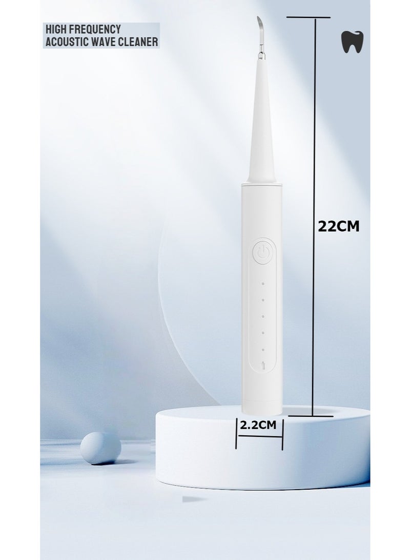 Electric Toothbrush Ultrasonic Tooth Cleaner Teeth Stains Plaque Remover with 6 toothbrush head (white) - Image 2
