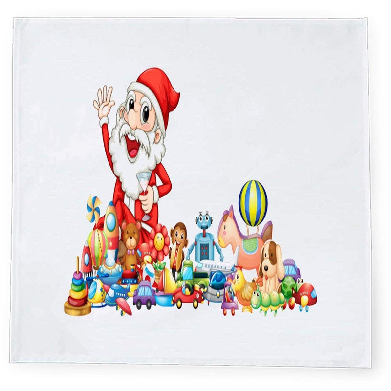 Khakee 6 Pcs Christmas Theme Tafta Silk Table Napkins 10x 10 for Xmas Decoration Christmas OrnamentsChristmas Gift npxmas302P - Image 2