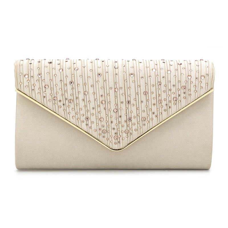 Mihawk Mihawk clutch purses for women Clutches for Women Wedding Clutches for Women Clutch Evening Purses and Clutches Clutch Purses for Women(Champagne)  - Image 2