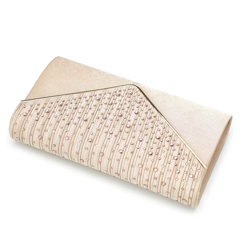 Mihawk Mihawk clutch purses for women Clutches for Women Wedding Clutches for Women Clutch Evening Purses and Clutches Clutch Purses for Women(Champagne)  - Image 4