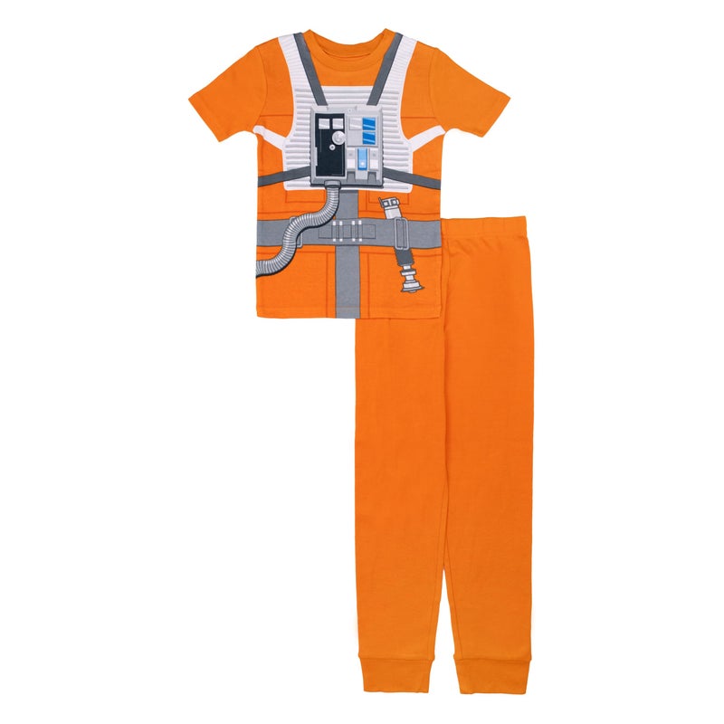 STAR WARS Boys' 2-Piece Snug-fit Cotton Pajama Set, Soft & Cute for Kids, FIGHTER PILOT LUKE, 6 - Image 1