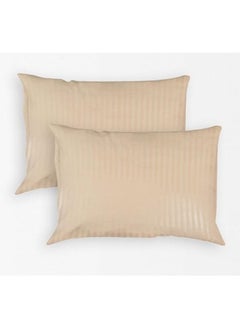 Rezlan UAE - Solid Striped Pillowcases set - 2x Pillowcases 50 x 75 cm - soft pillow covers (Beige) - pzsku/Z0FF9D68F590EBFE4544DZ/45/_/1737647332/2d71e8e7-70f1-435f-86e3-5f5eb2d1144f