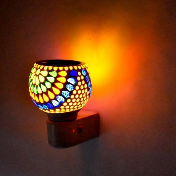JUBILEE Electric Kapoor Dani Dhoop Dani Pooja for Home Office Multipurpose Ceramic Kapoor Dani Night lamp Incense Burner Aroma Burner with Night Lamp Aroma Electric Kapur Burner Design 12 - Image 3
