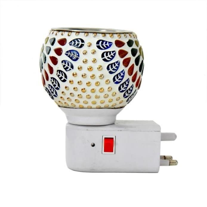 JUBILEE Electric Kapoor Dani Dhoop Dani Pooja for Home Office Multipurpose Ceramic Kapoor Dani Night lamp Incense Burner Aroma Burner with Night Lamp Aroma Electric Kapur Burner Design 12 - Image 2