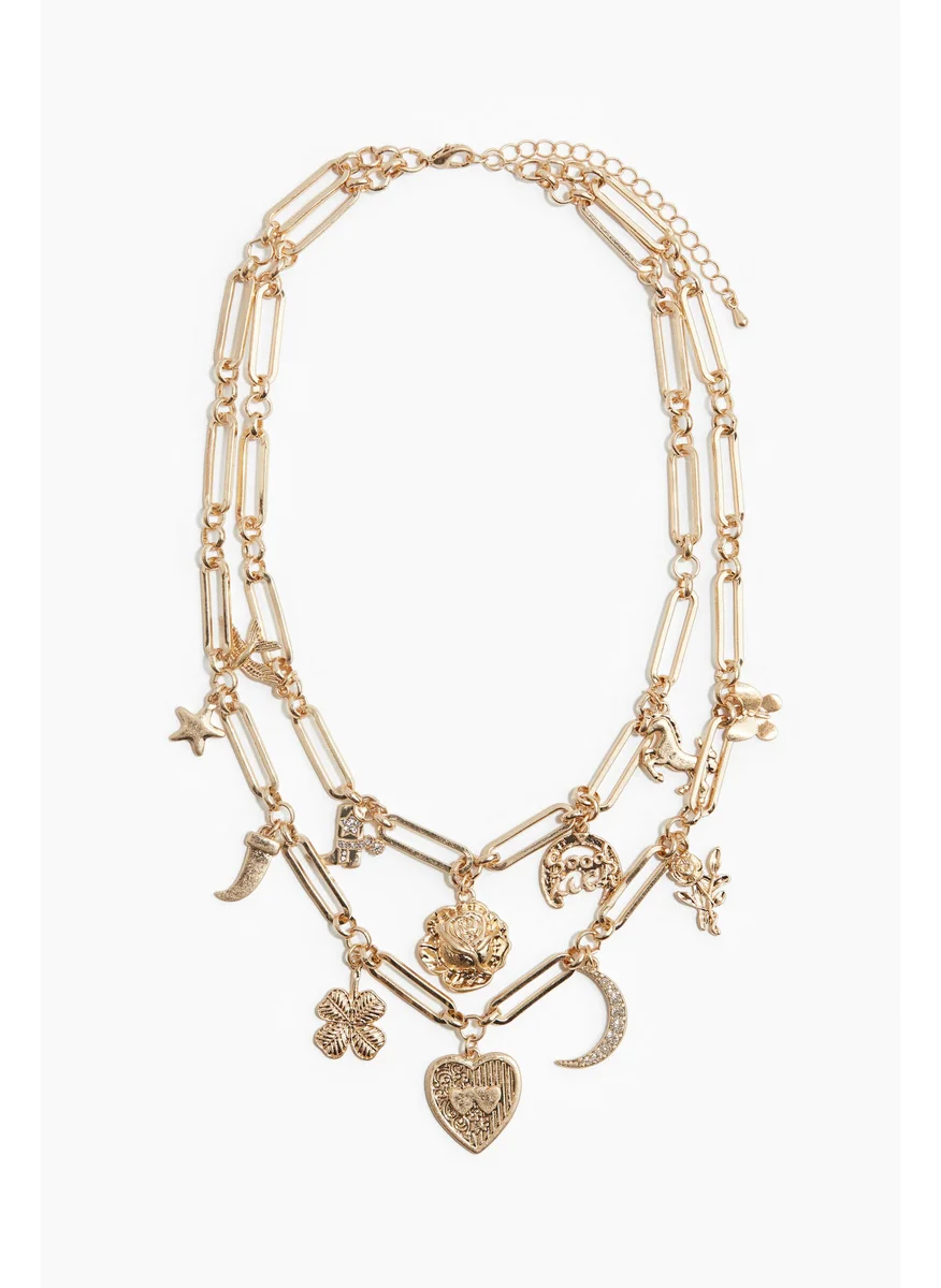 اتش اند ام Two-Strand Charm Necklace