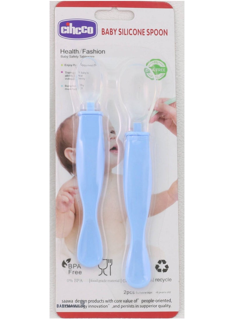 Chicco - Silicone Feeding Spoon For Babies, 2 Pieces, Changes Color With Temperature - Image 1