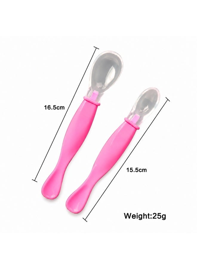 Silicone Feeding Spoon For Babies, 2 Pieces, Changes Color With Temperature
