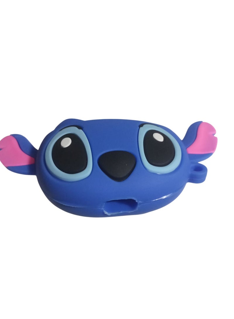 جراب AirPods Pro 3 من السيليكون الناعم المقاوم للصدمات لسماعات Apple Airpods Pro nd، جراب جديد ثلاثي الأبعاد لطيف بتصميم إبداعي مرح مع سلسلة مفاتيح لسماعات Airpods Pro 3 (غرزة زرقاء) - Image 3