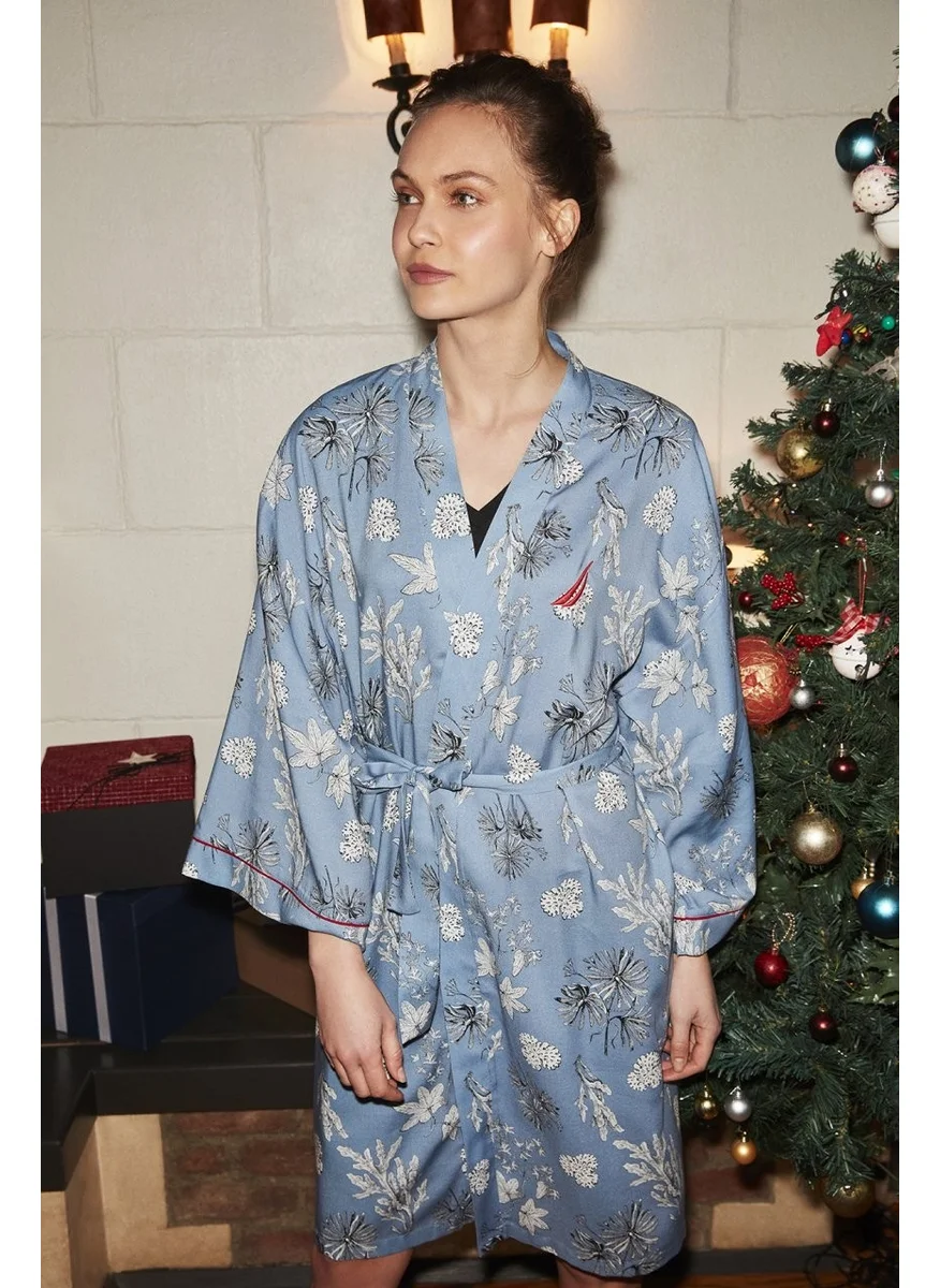 NAUTICA Coral Pattern Knitted Dressing Gown Set