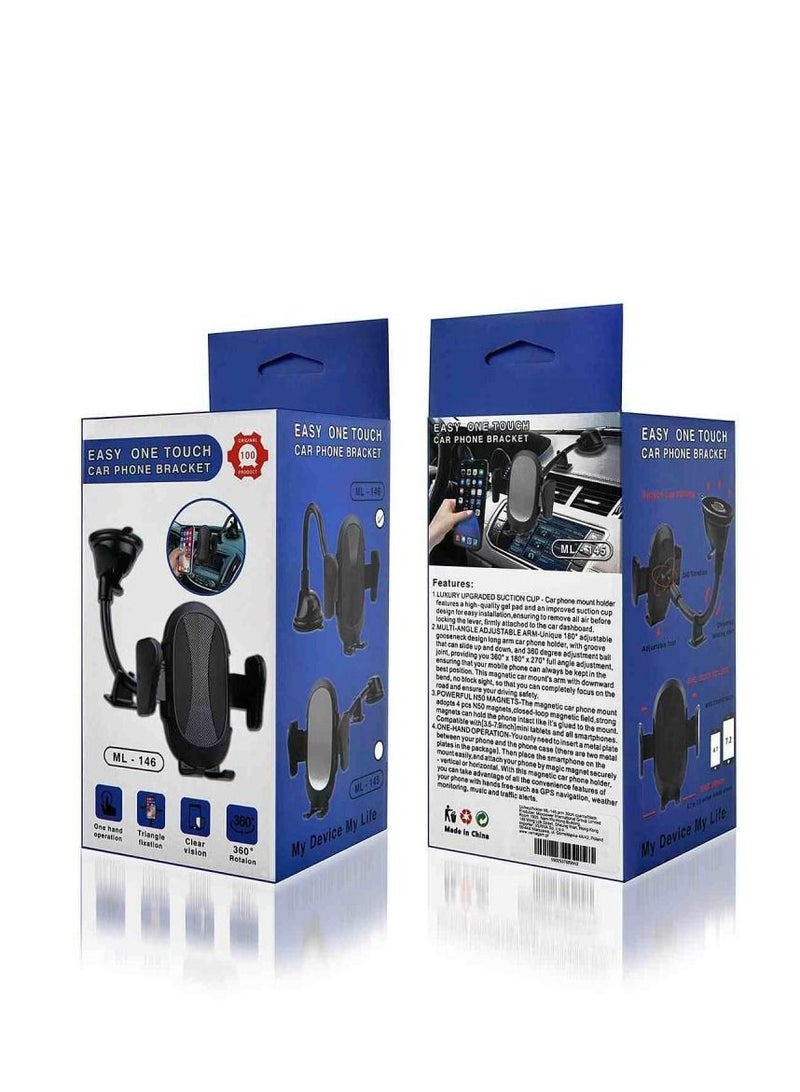 CAR HOLDER ML-146 FOR WINDSHIELD ARM 30CM BLACK - Image 1