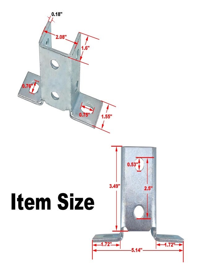 ASTAMOTOR 8 Hole Wing Shape 90 Degree Fitting Connector Bracket Braces Fit for 1/2" Bolt in 1 5/8" Strut Channel, 6 Pack - Image 2