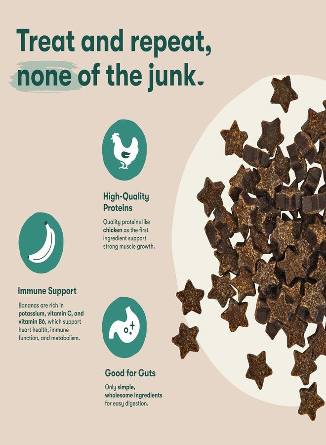 جينكس مكافآت جينكس للتدريب على تناول الدجاج والموز للكلاب والجراء، قليلة السعرات الحرارية، طبيعية بالكامل، دجاج حقيقي مدخن ببطء، بدون مواد مالئة، 4 أونصة، عبوة من 6 قطع - Image 4