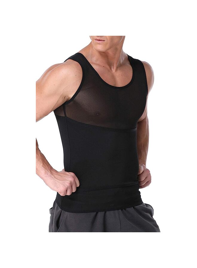 Men Body Shaper Vest Tummy Control Tank Top Compression Waist Slimming Shirts/Blcak/XL - Image 2