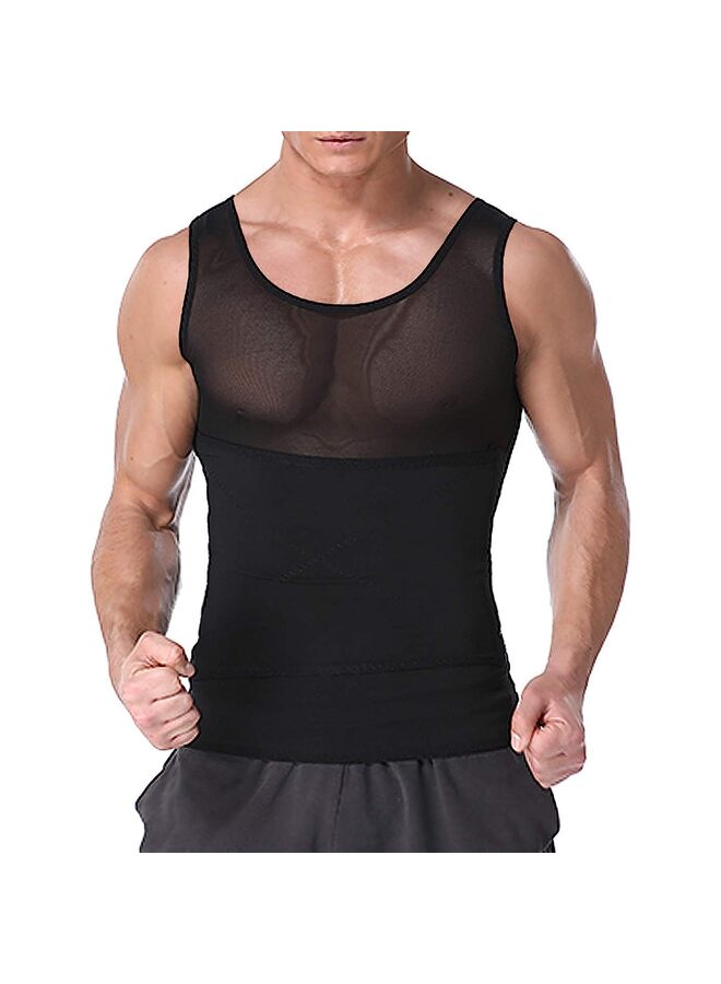 Men Body Shaper Vest Tummy Control Tank Top Compression Waist Slimming Shirts/Blcak/XL - Image 1