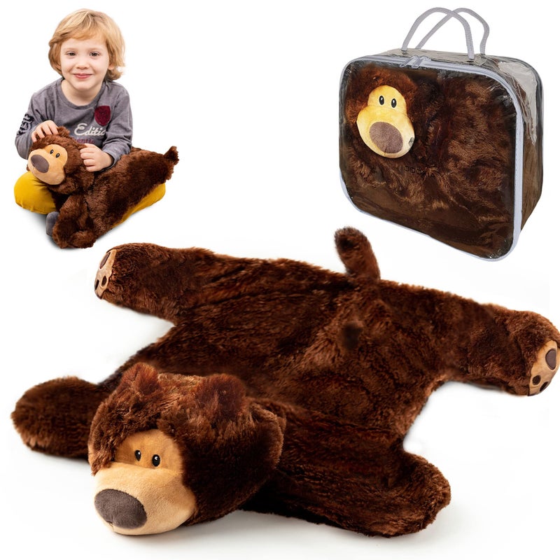 ODOXIA Weighted Lap Pad for Kids Calming Comforting Weighted Lap Animal Weighted Teddy Bear Sensory Weighted Animals Weighted Lap Blanket for Sensory Disorder Carrying Bag Included 5 Lbs - Image 2