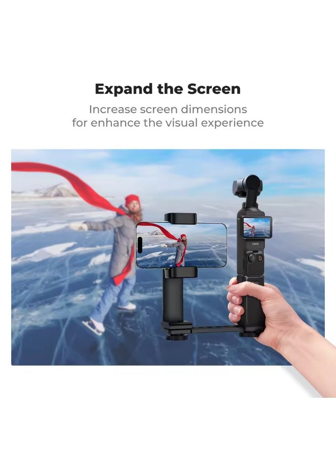 كيه آند إف كونسبت حامل هاتف K&F CONCEPT لملحقات DJI Osmo Pocket 3 Creator Combo، مشبك هاتف محمول قابل لتعديل الزاوية، عصا سيلفي - Image 2