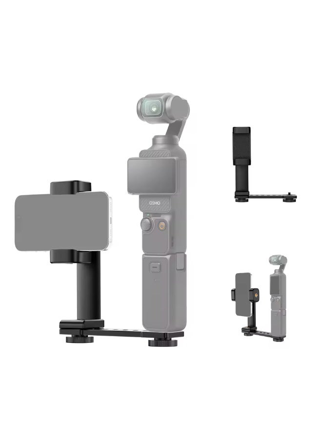 كيه آند إف كونسبت حامل هاتف K&F CONCEPT لملحقات DJI Osmo Pocket 3 Creator Combo، مشبك هاتف محمول قابل لتعديل الزاوية، عصا سيلفي - Image 1