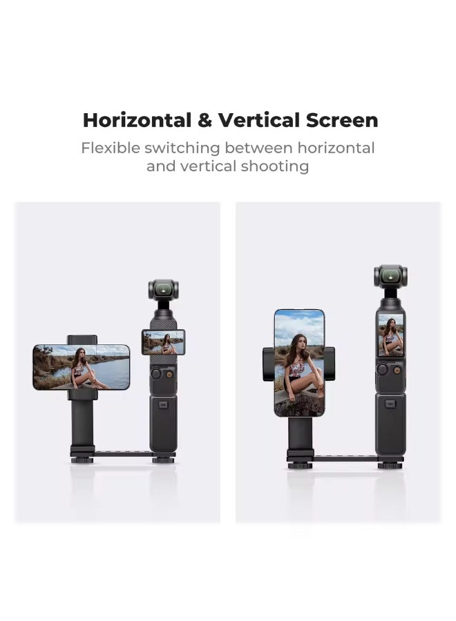 كيه آند إف كونسبت حامل هاتف K&F CONCEPT لملحقات DJI Osmo Pocket 3 Creator Combo، مشبك هاتف محمول قابل لتعديل الزاوية، عصا سيلفي - Image 3