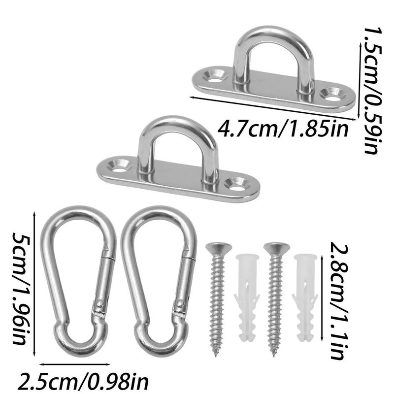2/6x Stainless Steel Ceiling Hooks Heavy-duty Wall Spring Buckles Hook for Hanging Sandbag Basket Garden Fixed Hooks with Screw - Image 2
