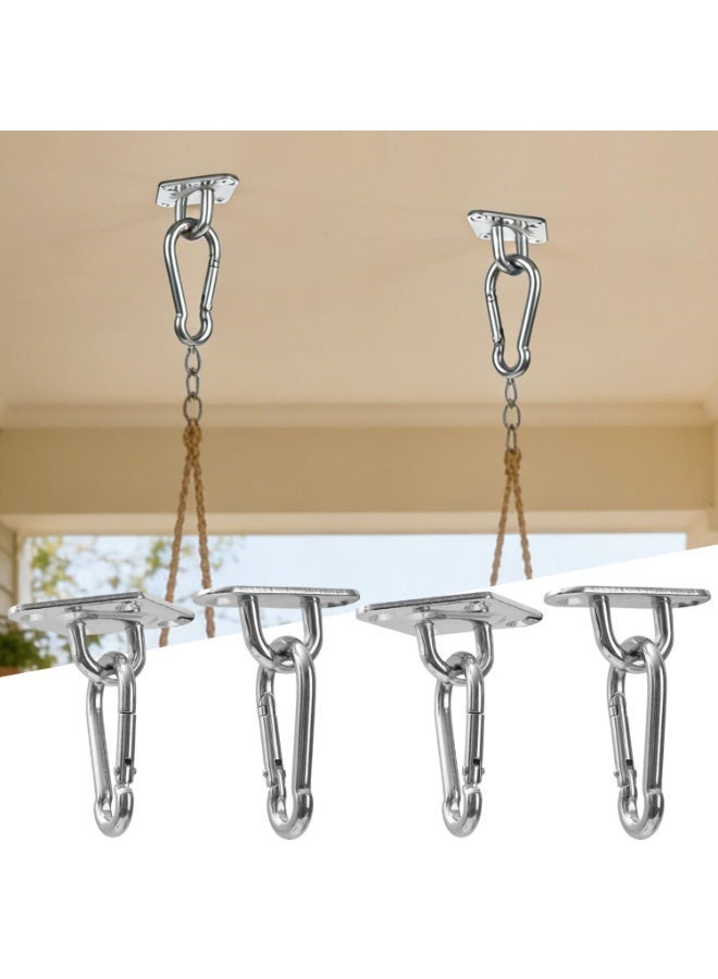 2/6x Stainless Steel Ceiling Hooks Heavy-duty Wall Spring Buckles Hook for Hanging Sandbag Basket Garden Fixed Hooks with Screw - Image 1
