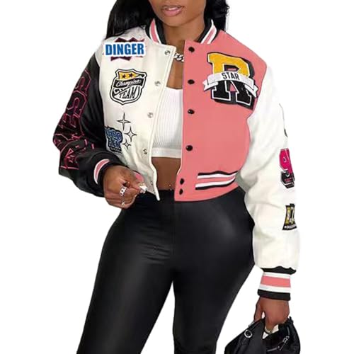 VOIKERDR Button Down Shirts for Women Outerwear Windbreaker Varsity Jacket for Women Summer Lightweight Jacket 2024 - Image 1