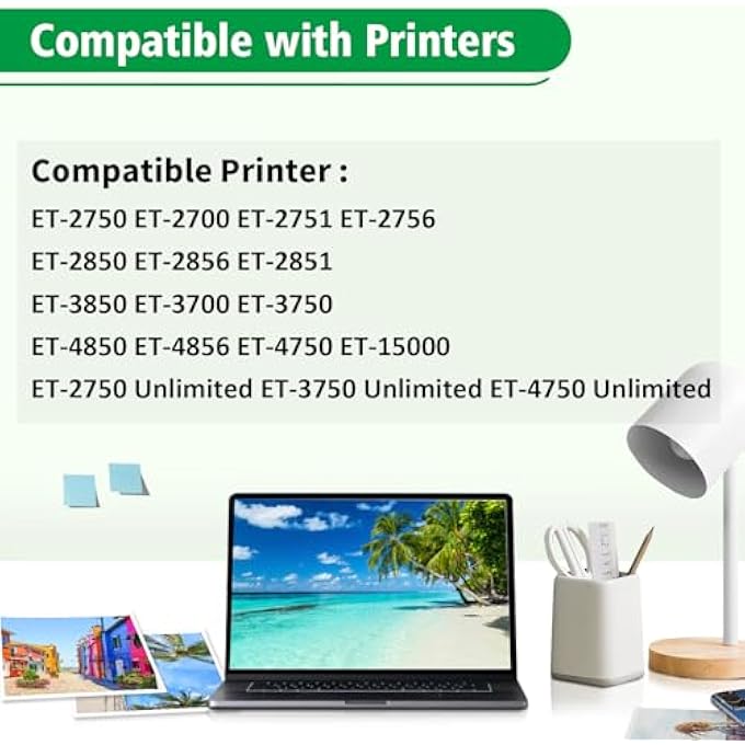 102 INK COMPATIBLE WITH EPSON 102 INK REFILL BOTTLES FOR ECOTANK ET-2850 ET-4850 ET-2856 ET-3850 ET-15000 ET-2750 ET-2751 ET-2700 ET-3700 ET-3750 ET-4750 ET-4856 ET-2756 (3 PACK, BLACK X 3) - Image 3