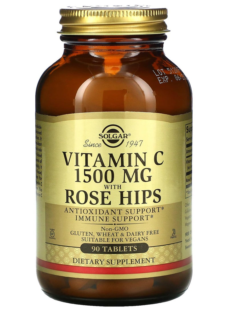 Solgar Vitamin C 1500 Mg With Rose Hips 90 Tablets - Image 1