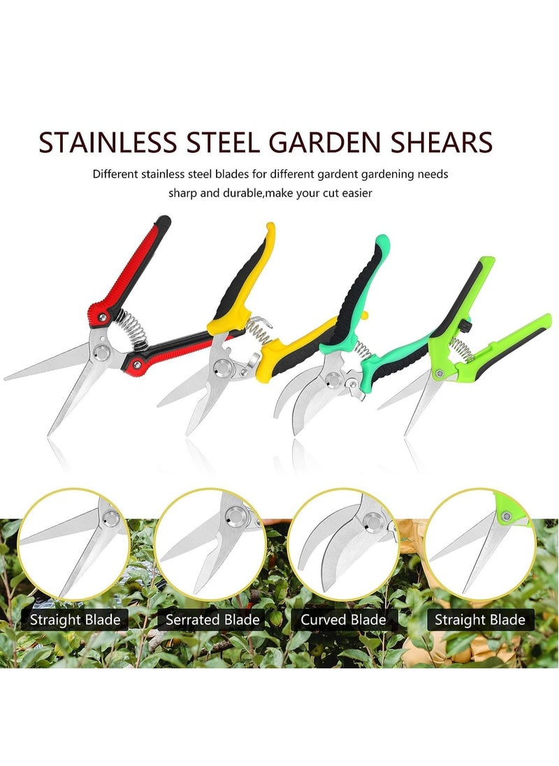 Garden Pruning Shears，Handheld Scissors Set with Gardening Gloves,Heavy Duty Garden Bypass Pruning Shears,Tree Trimmers Secateurs
