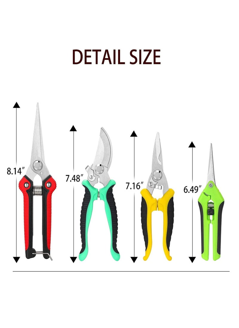Garden Pruning Shears，Handheld Scissors Set with Gardening Gloves,Heavy Duty Garden Bypass Pruning Shears,Tree Trimmers Secateurs