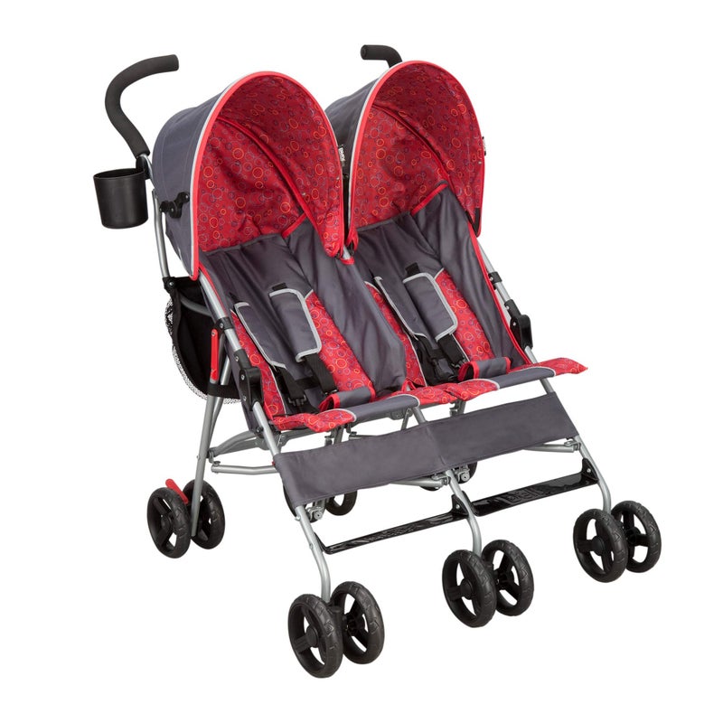 Delta CHILDREN Delta Children LX Side by Side Stroller with Recline Storage Compact Fold Grey