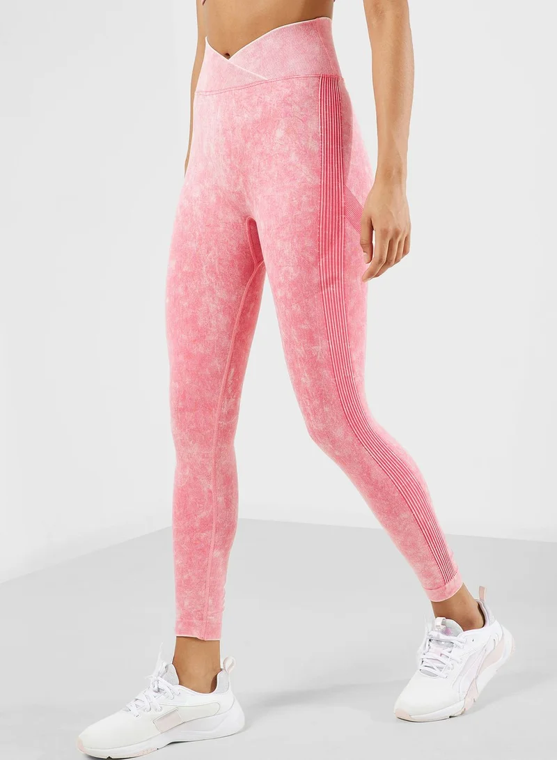 فورورد Tie Dye Print V Waist Leggings
