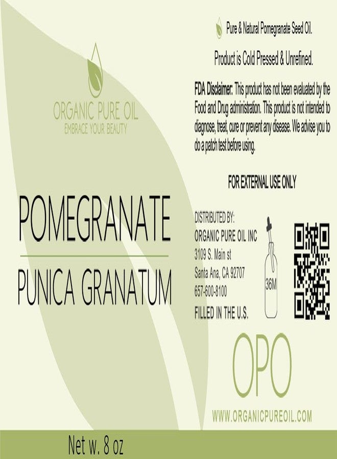 OPO Pomegranate Seed Oil - 8 oz - Pure, Unrefined, Non GMO, Cold Pressed, Sweet Carrier Oil for Hair, Skin Nails Body Face DIY Soaps & More - Hydrate Nourish Replenish Moisturize - Packaging May Vary - Image 2