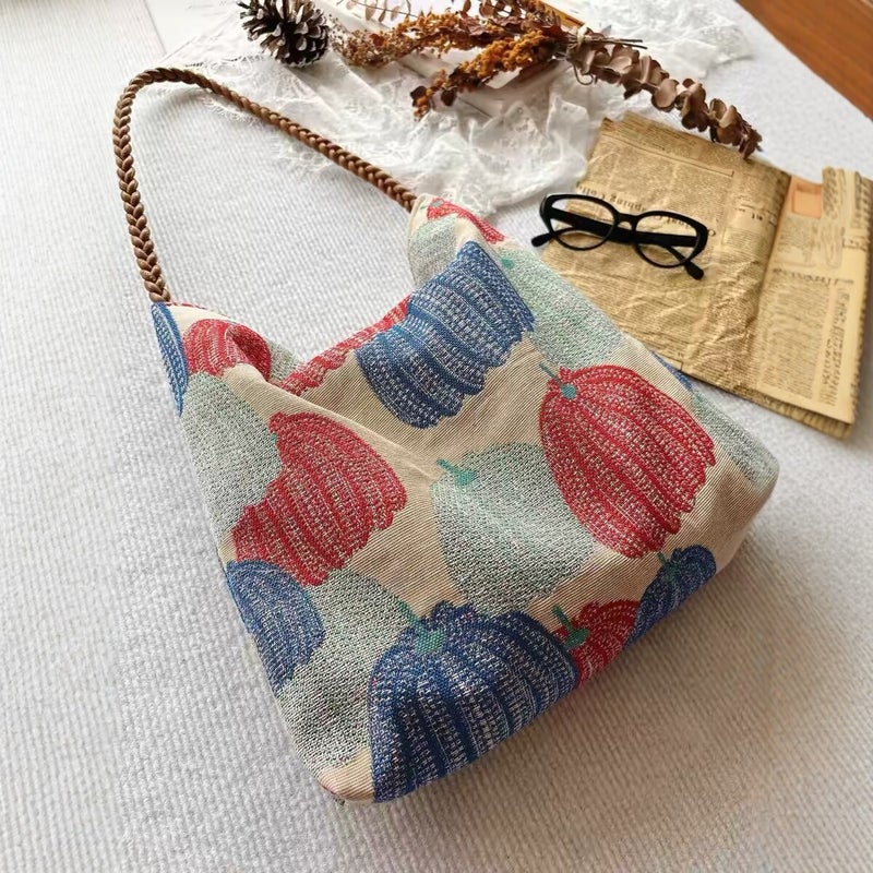 Three-Color Pumpkin PU Shoulder Bag - Image 3
