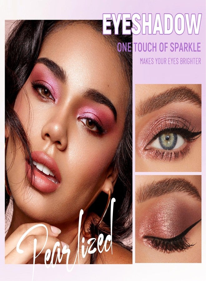 BEUKING Glitter Eyeshadow, Long Lasting Two-tone Powder Palette Shimmer Metal Color Eyeshadow for Festival Party Halloween Christmas (#03 Brown) - Image 2