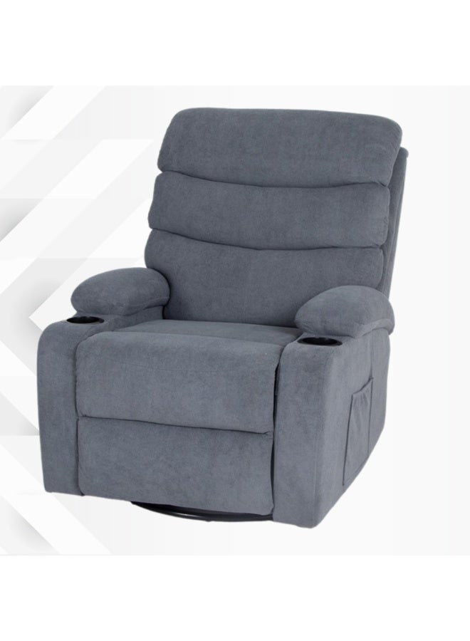 بكسل للأثاث كرسي استرخاء بحاملات أكواب من بكسل الأثاث, كرسي استرخاء هزاز ودوار من القماش الناعم مع مسند قدم قابل للتعديل - Image 3