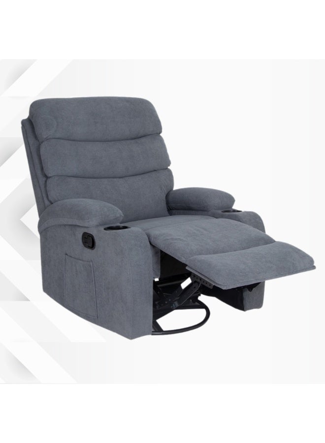 بكسل للأثاث كرسي استرخاء بحاملات أكواب من بكسل الأثاث, كرسي استرخاء هزاز ودوار من القماش الناعم مع مسند قدم قابل للتعديل - Image 4